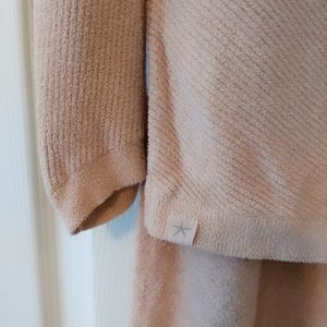 Barefoot Dreams Cozy Chic Lite Diagonal Pullover Sweater Wide Seamed Pants M